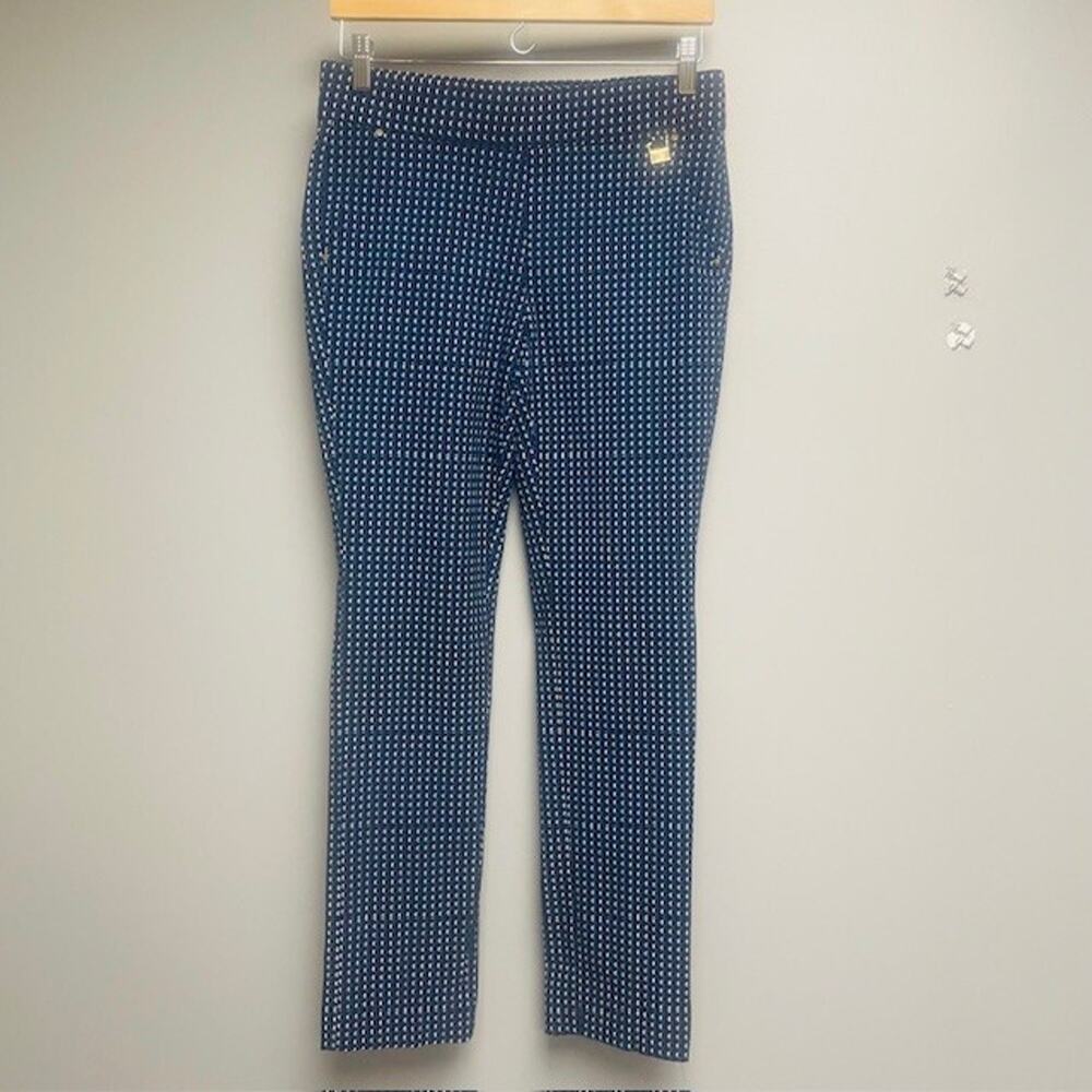 Rafaella Women's Black Blue Comfort Fit Pull-On Slim Ankle Dress Pants Size 10